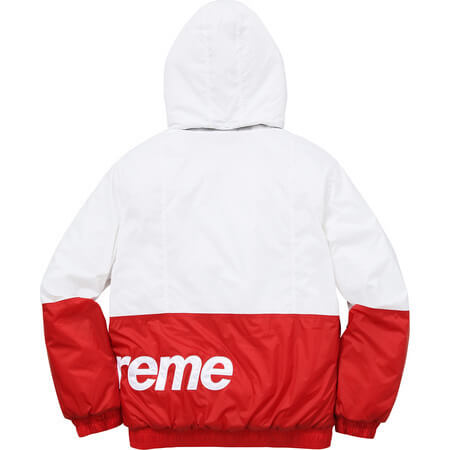 18AW 白赤 シュプリームコピー シュプリーム Sideline Side Logo Parka White / Red 18011103