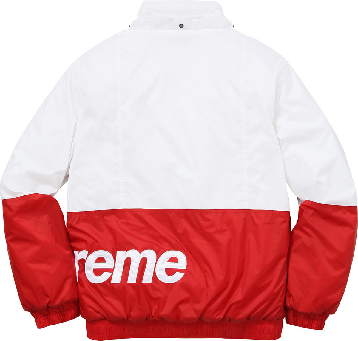 18AW 白赤 シュプリームコピー シュプリーム Sideline Side Logo Parka White / Red 18011103