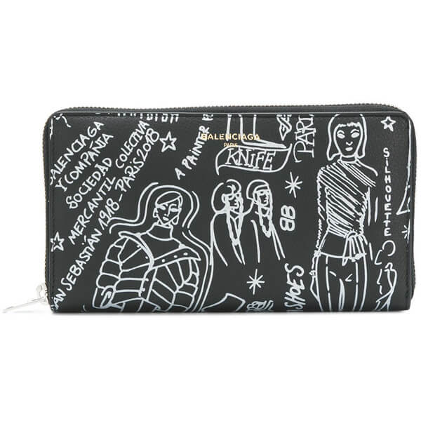 バレンシアガ 長財布 Classic Money Graffiti Wallet 8032217