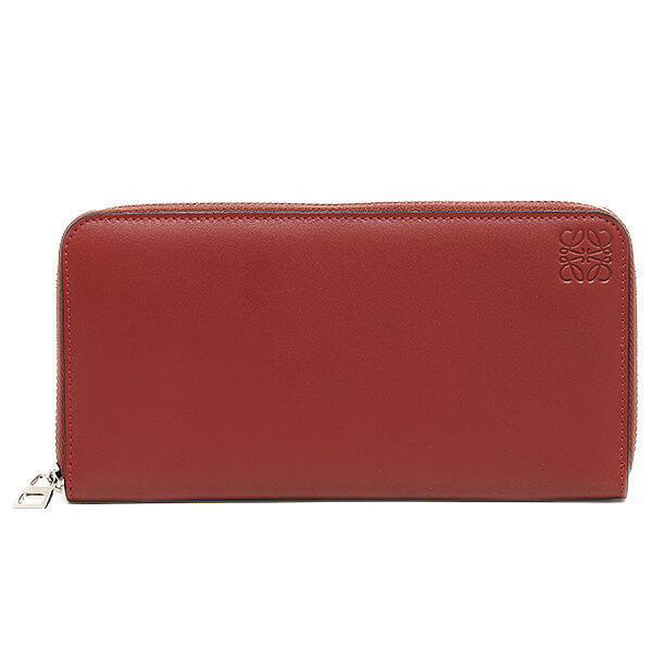 ロエベ 財布 AROUND WALLET BRICK 赤 109N54.F131