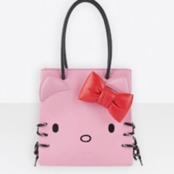 2020限定 バレンシアガ偽物Hello Kittyコラボ Shopping Tote XXS 20021504 ピンク