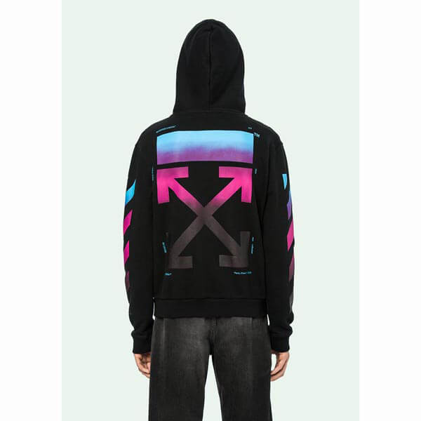 オフ ホワイト レプリカ パーカー 激安 OFF WHITE BLACK GRADIENT ZIPPED HOODIE 20040224