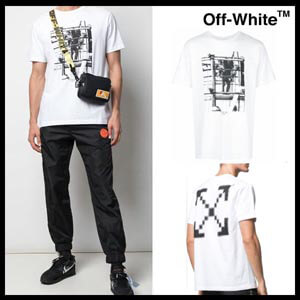 20AW【Off-White】 コピー メンズ スリムフィット Tシャツ OMAA027F19185007 0110 激安