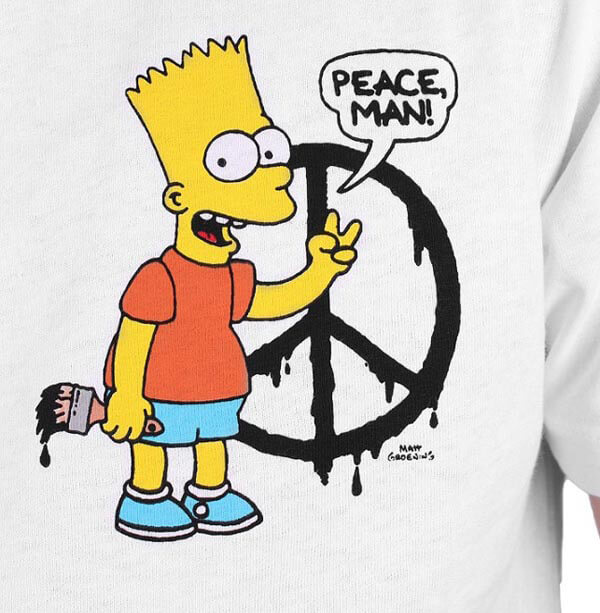 限定 Off-White  オフ ホワイト コピー メンズ ★BART PEACE S/S T-SHIRT Tシャツ OMAA027S191850340188