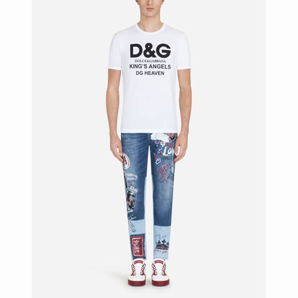 Dolce&Gabbana Tシャツ コットン D&Gプリント 2色 G8IV0TFU7EQW0800