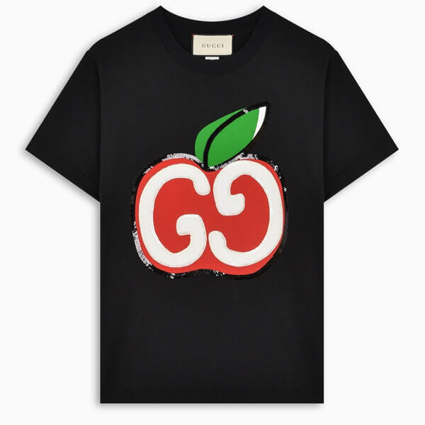 スーパーコピーグッチ  Tシャツ スーパーコピー GGアップル プリント 3色 20051330