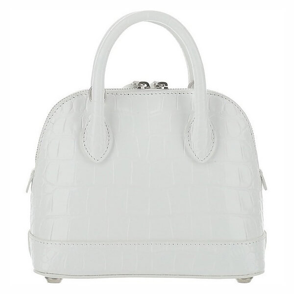 21SS バレンシアガ バッグ コピー ★White Leather Ville Top XXS Bowler Bag 20092220