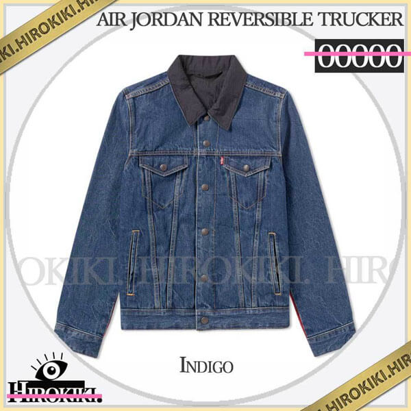 A AIR JORDAN LEVIS REVERSIBLE TRUCKER JACKET LEVIS BLUE   201020