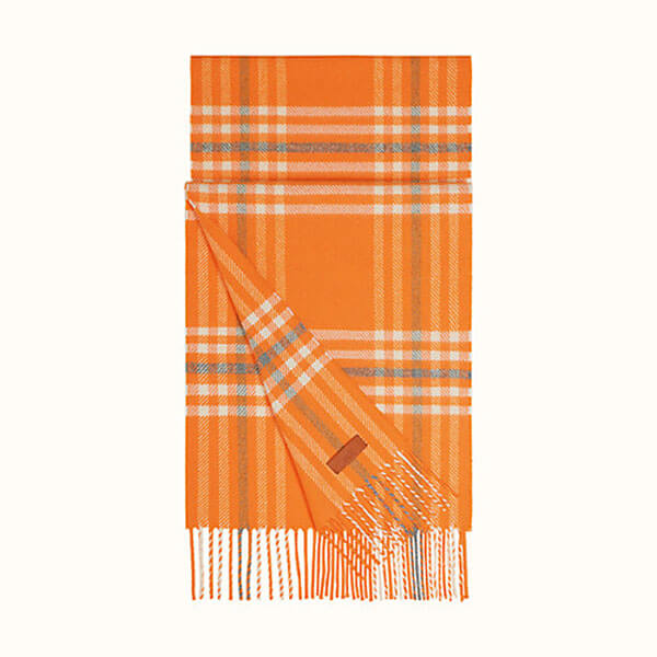 エルメス★Blanket Check Scarf ★ カシミヤマフラー H259031S