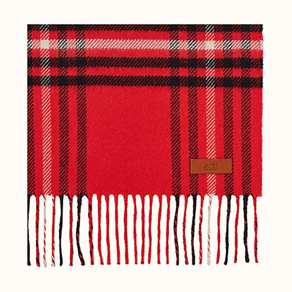 エルメス★Blanket Check Scarf ★ カシミヤマフラー H259031S