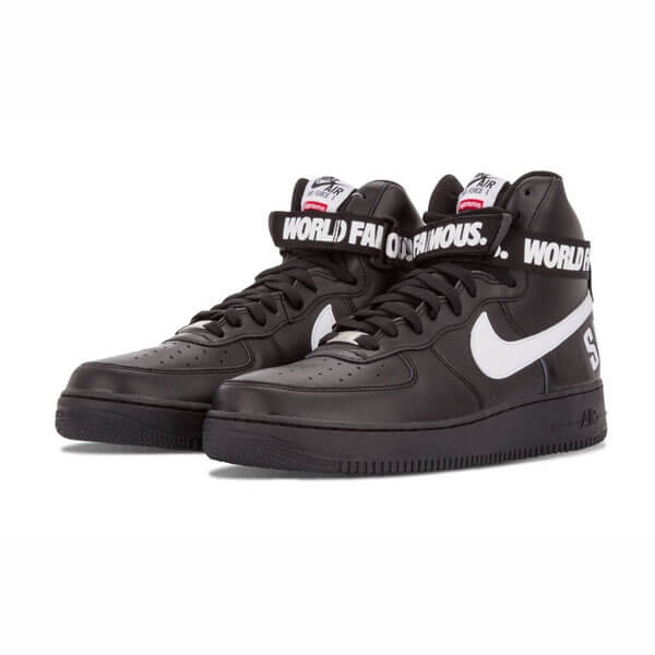 シュプリーム x ナイキ スニーカー コピー 激レア シュプリーム Air Force 1 High "World Famous Black"698696-010