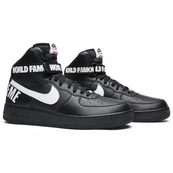 シュプリーム x ナイキ スニーカー コピー 激レア シュプリーム Air Force 1 High "World Famous Black"698696-010