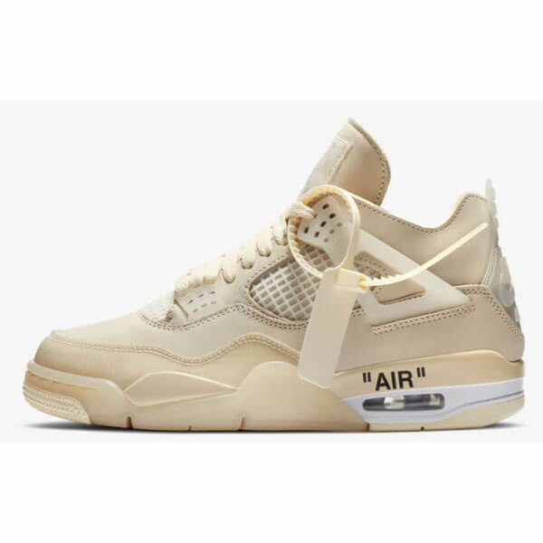 ナイキ オフ ホワイト スニーカー コピー ウィメンズ エアジョーダン ４ レトロ セイル コラボ  x Off-White Wmns Air Jordan 4 Retro Sail  CV9388-100