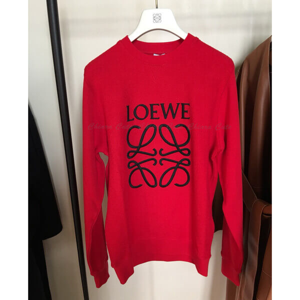 【18AW NEW】ロエベ トレーナー コピーロエベ_women/Anagram Sweatshirt スウェット/レッドH616337W012