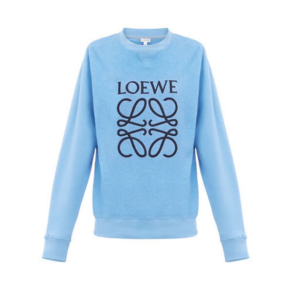 【18AW NEW】ロエベ トレーナー 偽物_women/Anagram Sweatshirt スウェット/ブルーH616337W01232