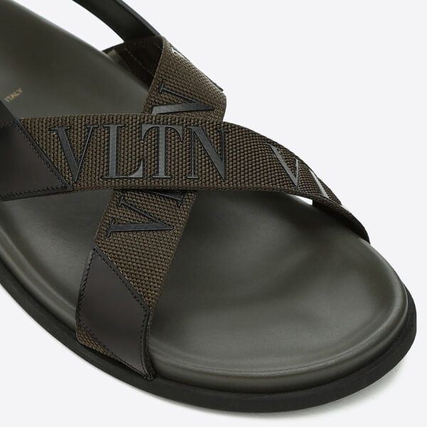 【ヴァレンティノ】VLTN ヴァレンティノ サンダル 偽物 ロゴ入り ローヒールサンダルH6129b10CR06