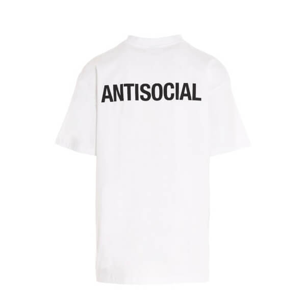 ヴェトモンコピー 20FW ANTISOCIAL　スローガン ロゴTシャツ　オーバーサイズAW201116B148091