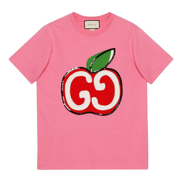 グッチ GGコピーアップル プリント TシャツF0028