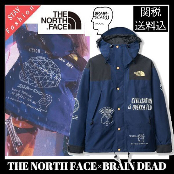 超入手困難 限定ｺﾗﾎﾞ激ﾚｱ!ノースフェイス×Brain Dead 偽物ﾏｳﾝﾃﾝﾊﾟｰｶND950