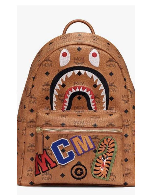 【エムシーエム x Bape】エムシー エムリュック 偽物 限定品☆Shark Stark バックパック24CO1