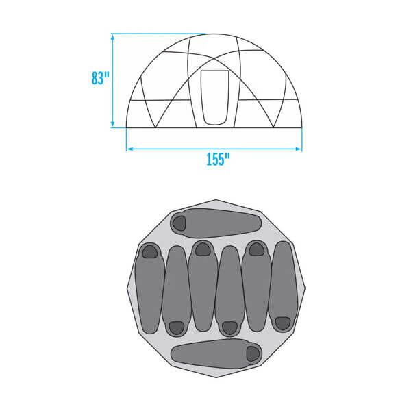 ノースフェイス 【売り切れ続出 】偽物ドーム型テント 2-METER DOME 8人用/4シーズンテント A557