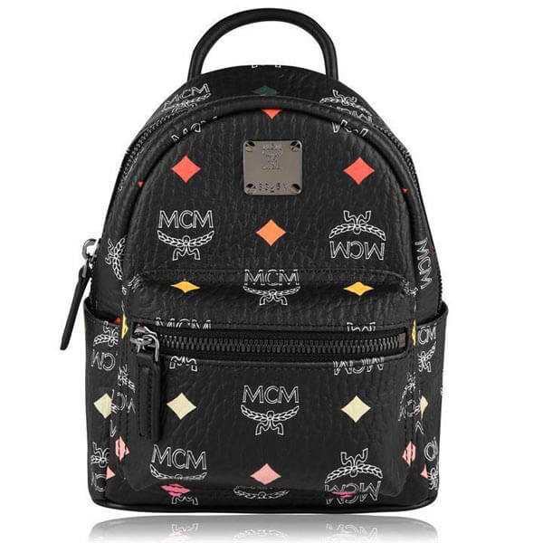 【エムシーエムリュック コピー】ロゴ入り 人気！MINI STARK BACKPACK 黒 MMK9SVE36BA