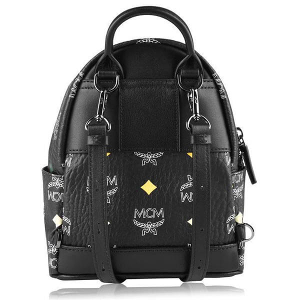 【エムシーエムリュック コピー】ロゴ入り 人気！MINI STARK BACKPACK 黒 MMK9SVE36BA