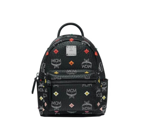 【エムシーエムリュック コピー】ロゴ入り 人気！MINI STARK BACKPACK 黒 MMK9SVE36BA