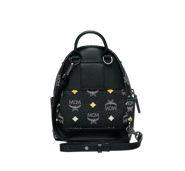 【エムシーエムリュック コピー】ロゴ入り 人気！MINI STARK BACKPACK 黒 MMK9SVE36BA