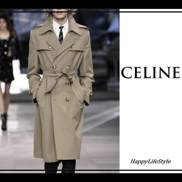 ランウェイ登場◇ダブルブレストスーパーコピー Trench Coat◇セリーヌC1545