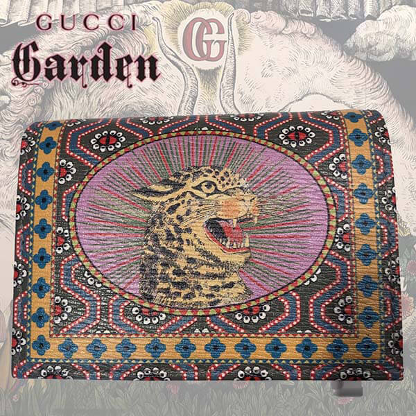 【グッチ Garden】レオパード★豹★ミニウォレット