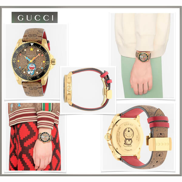 話題国内完売!★ＧＵＣＣＩ×ドラえもんコラボ 偽物★可愛い ダイブウォッチ