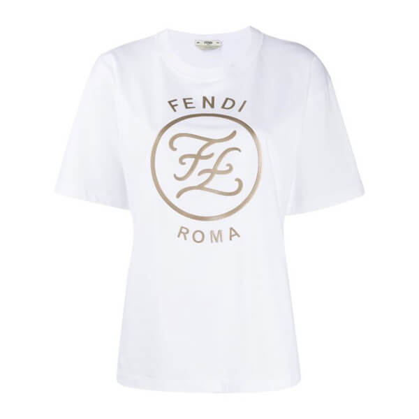 フェンディ - FF KARLIGRAPHY T-SHIRT /FF ロゴプリントTシャツ偽物 FAF073 AA4G F0GMF