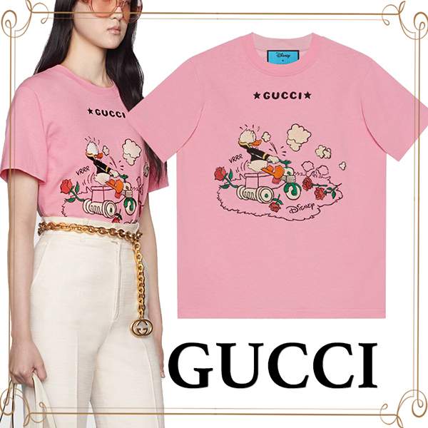 グッチxディズニー ドナルドダック プリント Tシャツ コピー  580762XJDBH5358