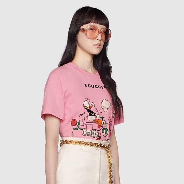 グッチxディズニー ドナルドダック プリント Tシャツ コピー  580762XJDBH5358