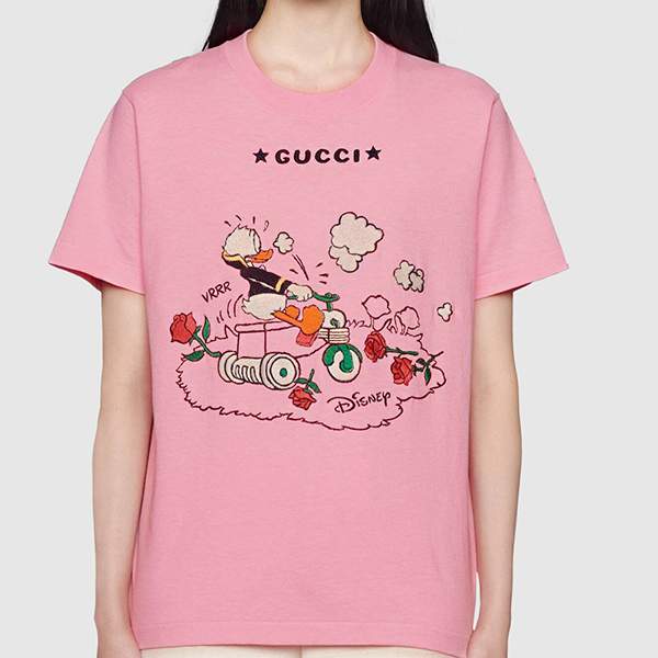 グッチxディズニー ドナルドダック プリント Tシャツ コピー  580762XJDBH5358