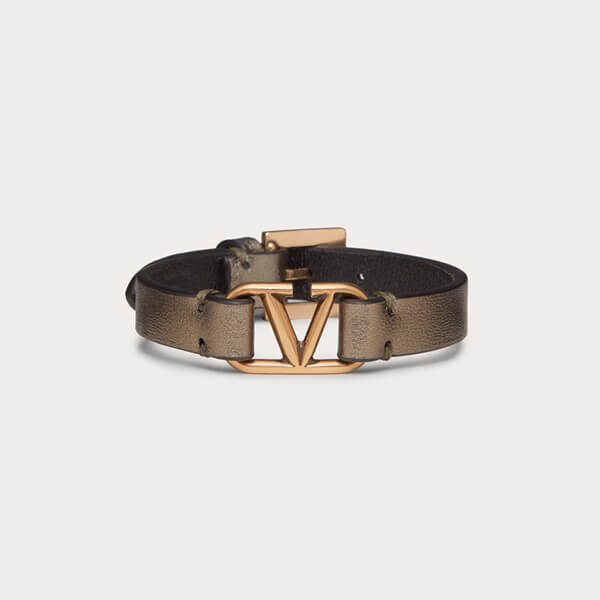 ヴァレンティノ スーパーコピー VLOGO SIGNATURE BRACELET IN METALLIC NAPPA 21040719