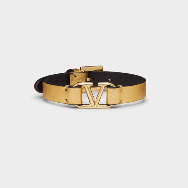 ヴァレンティノ スーパーコピー VLOGO SIGNATURE BRACELET IN METALLIC NAPPA 21040719