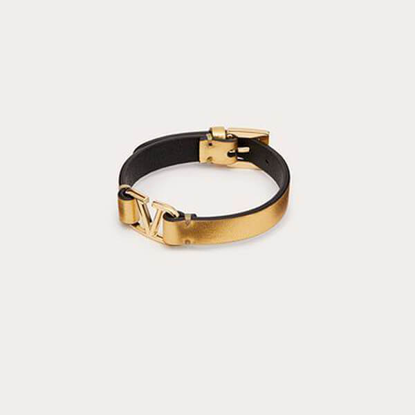 ヴァレンティノ スーパーコピー VLOGO SIGNATURE BRACELET IN METALLIC NAPPA 21040719