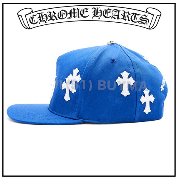 2021人気新作クロムハーツ 偽物 BLUE BASEBALL CAP WHITE CROSS PATCH キャップ 21042642