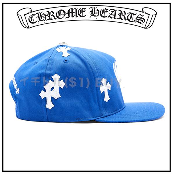 2021人気新作クロムハーツ 偽物 BLUE BASEBALL CAP WHITE CROSS PATCH キャップ 21042642