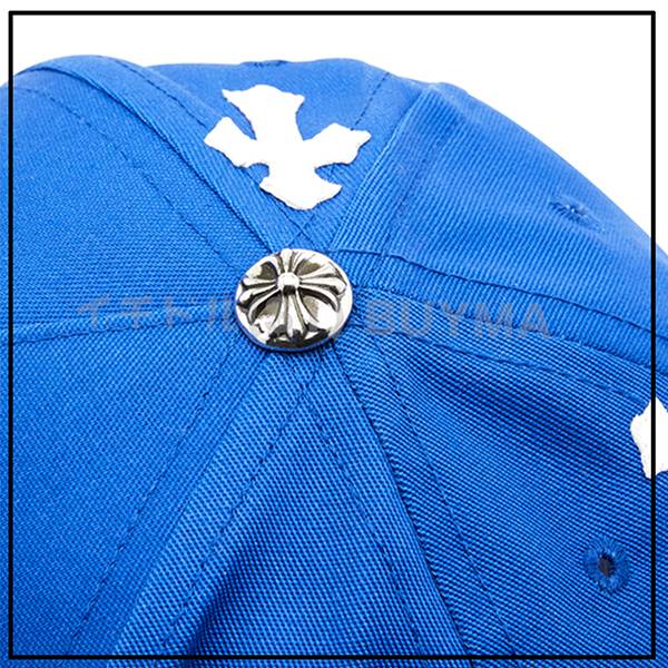 2021人気新作クロムハーツ 偽物 BLUE BASEBALL CAP WHITE CROSS PATCH キャップ 21042642