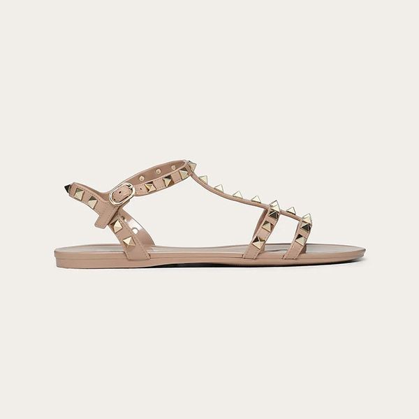 ヴァレンティノ サンダル 偽物★ROCKSTUD FLAT RUBBER SANDAL サンダル 0H38-PVS-P45