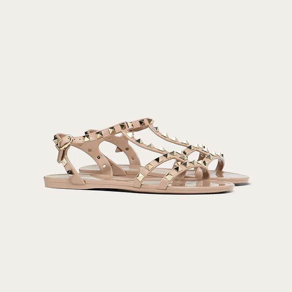 ヴァレンティノ サンダル 偽物★ROCKSTUD FLAT RUBBER SANDAL サンダル 0H38-PVS-P45