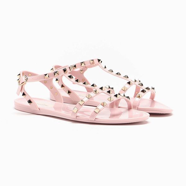 ヴァレンティノ サンダル 偽物★ROCKSTUD FLAT RUBBER SANDAL サンダル 0H38-PVS-P45