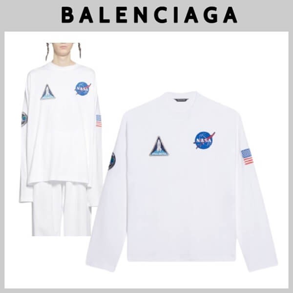 【バレンシアガ Tシャツ コピー】×NASAコラボ SPACE 長袖Tシャツ 662496TKVD79040