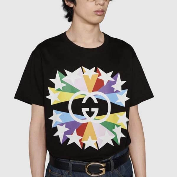 グッチ Ｔシャツ 偽物★インターロッキングG スターバースト プリント 548334 XJDNH 1082