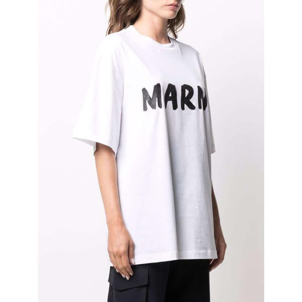 【21SS】マルニ☆ロゴ付き オーバーサイズ Tシャツ コピー THJET49EPHUSCS11LOW01