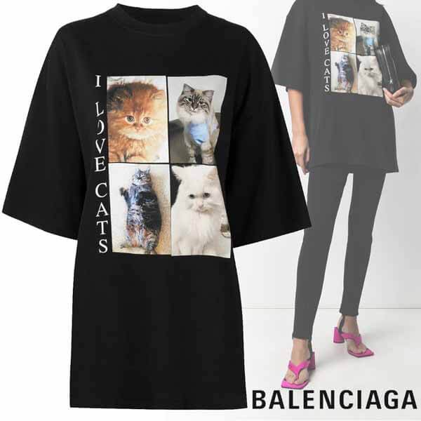 21新作 バレンシアガ I Love Cats プリント Tシャツ コピー 21072002