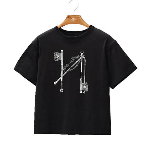 エルメス マキシTシャツ コピー★2021秋冬プレ《Clic Clac》プリント マキシTシャツ H1H4611DO2W